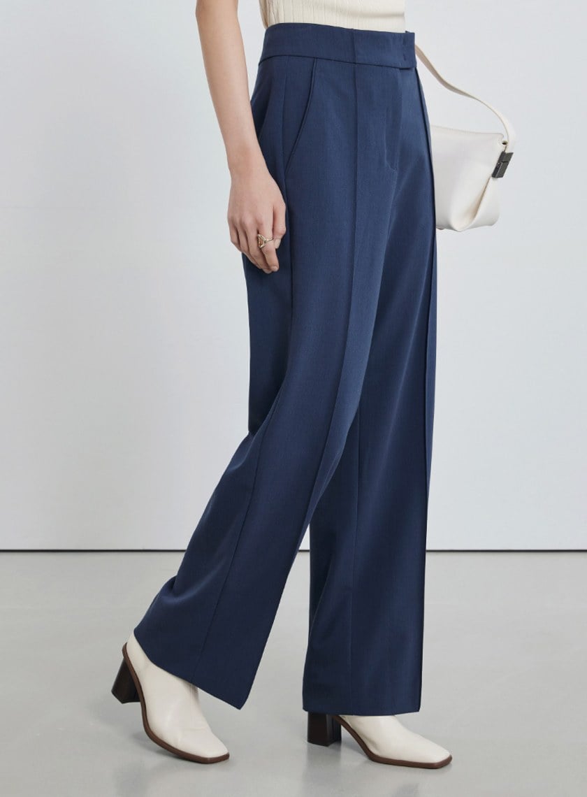 寬腰頭經典西裝寬褲